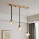Lustre Simple En Verre Floral À Trois Lumières - Clowas.fr